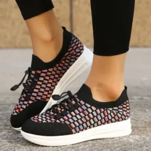 Saraastyle Women Fashion Fly Knit Breathable Fashion Sneakers