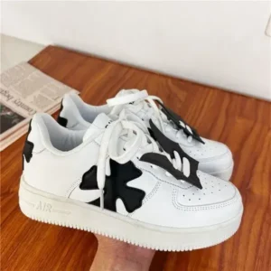 Saraastyle Women Fashion Round Toe Cross Platform Sneakers