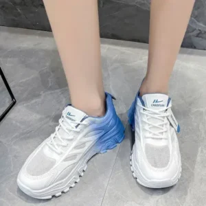 Saraastyle Women Fashion Round Toe Breathable Mesh Gradient Sneakers