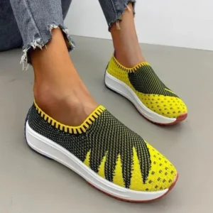 Saraastyle Women Fashion Fly Knit Breathable Platform Low Top Sneakers