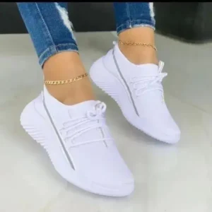 Saraastyle Women Fashion Breathable Lace-Up Flat Mesh Sneakers