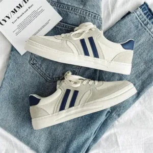 Saraastyle Men'S Casual Retro Stripe Canvas Sneakers