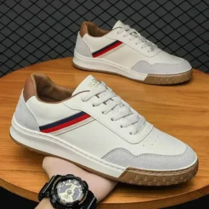 Saraastyle Men'S Casual Breathable Color Block Pu Sneakers