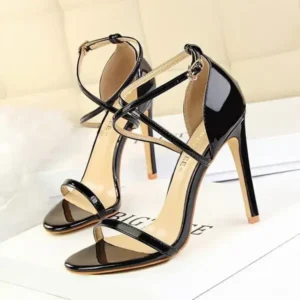 Saraastyle Women Fashion Sexy Hollow Cross Stiletto Heel Sandals