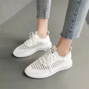 Saraastyle Women Fashion Mesh Cloth Lace-Up Sneakers