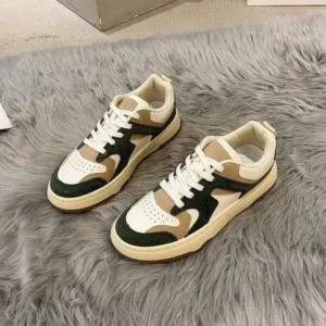 Saraastyle Women Fashion Lace Up Design Color Blocking Sneakers