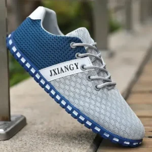 Saraastyle Men Casual Color Matching Breathable Mesh Flat Shoes