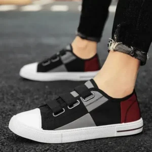 Saraastyle Men Fashion Color Matching Low Top Flat Canvas Shoes