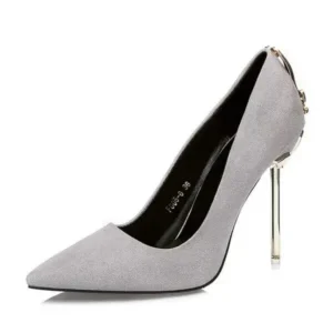 Saraastyle Women Sexy Metal Heel Pointed-Toe High Heels Shoes