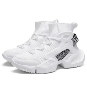 Saraastyle Men'S Fashion Platform White High Top Sneakers