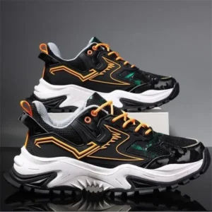 Saraastyle Men Spring Autumn Fashion Casual Colorblock Mesh Cloth Breathable Rubber Platform Shoes Sneakers