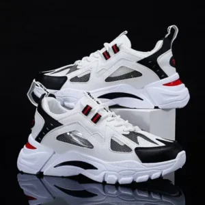 Saraastyle Men Spring Autumn Fashion Casual Colorblock Mesh Cloth Breathable Lightweight Rubber Platform Shoes Sneakers