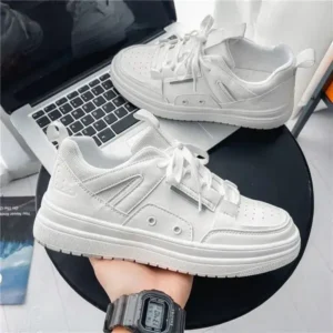 Saraastyle Men'S Fashion Breathable Thick-Soled Pu Sneakers