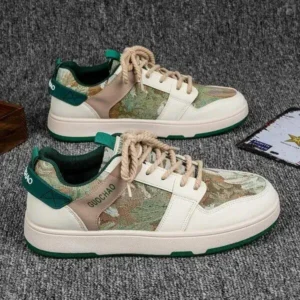 Saraastyle Men'S Casual Retro Secret Forest Oil Painting Pattern Sneakers