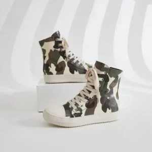 Saraastyle Women Fashion Casual Plus Size Camouflage Thick-Soled High Top Shoes