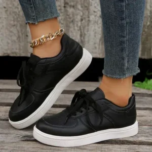 Saraastyle Women Fashion Casual PU Lace-Up Sneakers