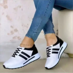 Saraastyle Women Fashion Plus Size Comfortable Mesh Breathable Thick-Soled Sneakers