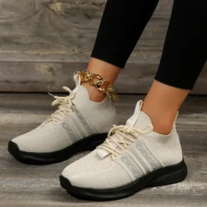 Saraastyle Women Fashion Casual Flying Mesh Breathable Thick-Soled Sneakers