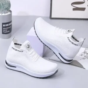 Saraastyle Women Fashion Casual Mesh Breathable Solid Color Sneakers