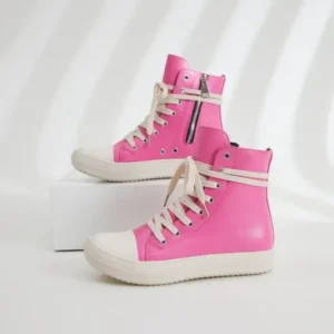 Saraastyle Women Fashion Rose Faux Leather High Top Shoes