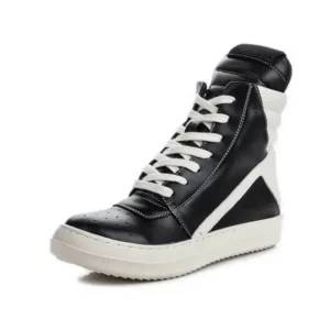 Saraastyle Women Fashion Casual Black White Inverted Triangle High Top Shoes