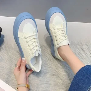 Saraastyle Women Fashion Round Toe Lace-Up Sneakers