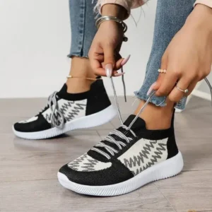 Saraastyle Women Fashion Color Block Mesh Platform Sneakers