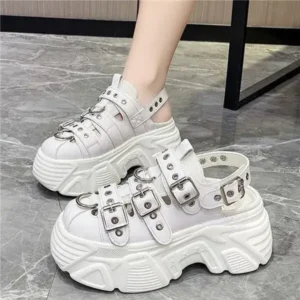 Saraastyle Women Fashion Platform Solid Color Sneakers