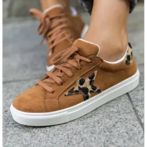 Saraastyle Women Fashion Round Toe Lace-Up Canvas Sneakers