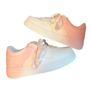 Saraastyle Women Fashion Round Toe Gradient Platform Sneakers